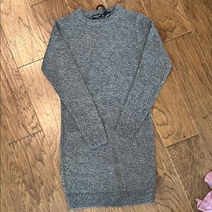 NWT Gray Crew Neck Sweater Dress with Long Sleeves